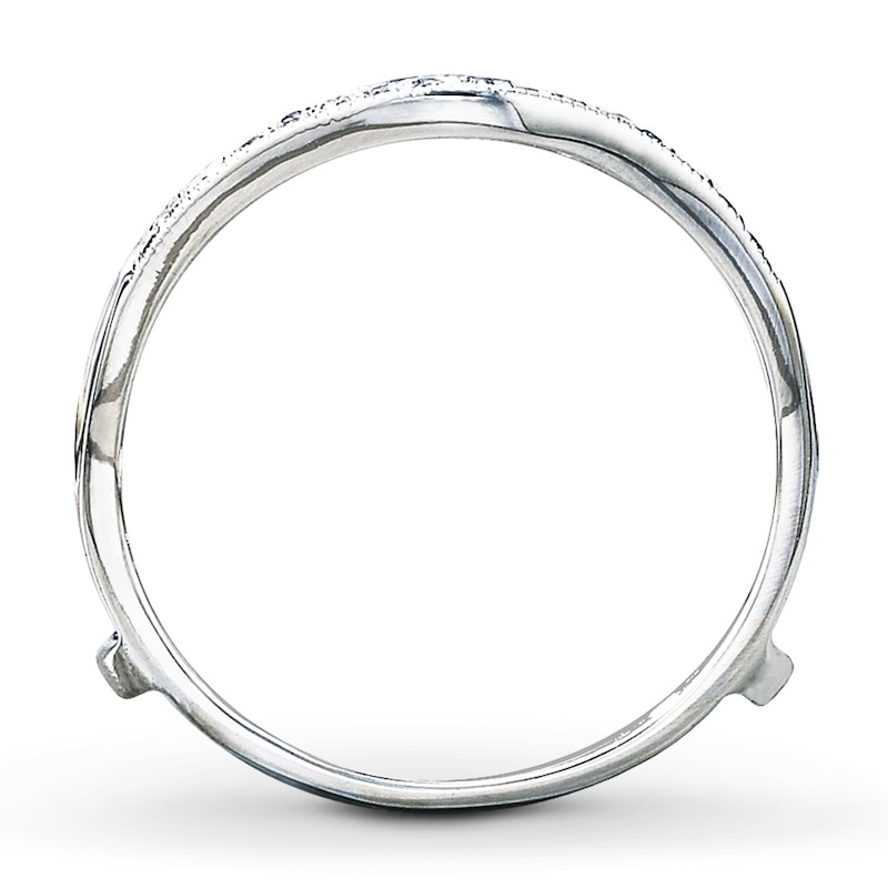 Main Image 2 of Previously Owned Diamond Enhancer Ring 1/2 ct tw Black & White Round-cut 14K White Gold Size 3.75