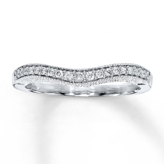 Previously Owned Diamond Enhancer Ring 1/6 ct tw Round-cut 10K White Gold Size 9.75