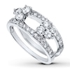 Thumbnail Image 1 of Previously Owned Diamond Enhancer Rings 1-1/5 ct tw Round-cut 14K White Gold Size 9.5