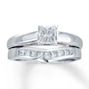 Thumbnail Image 4 of Previously Owned Diamond Enhancer Ring 3/8 ct tw Princess-Cut 14K White Gold Size 4