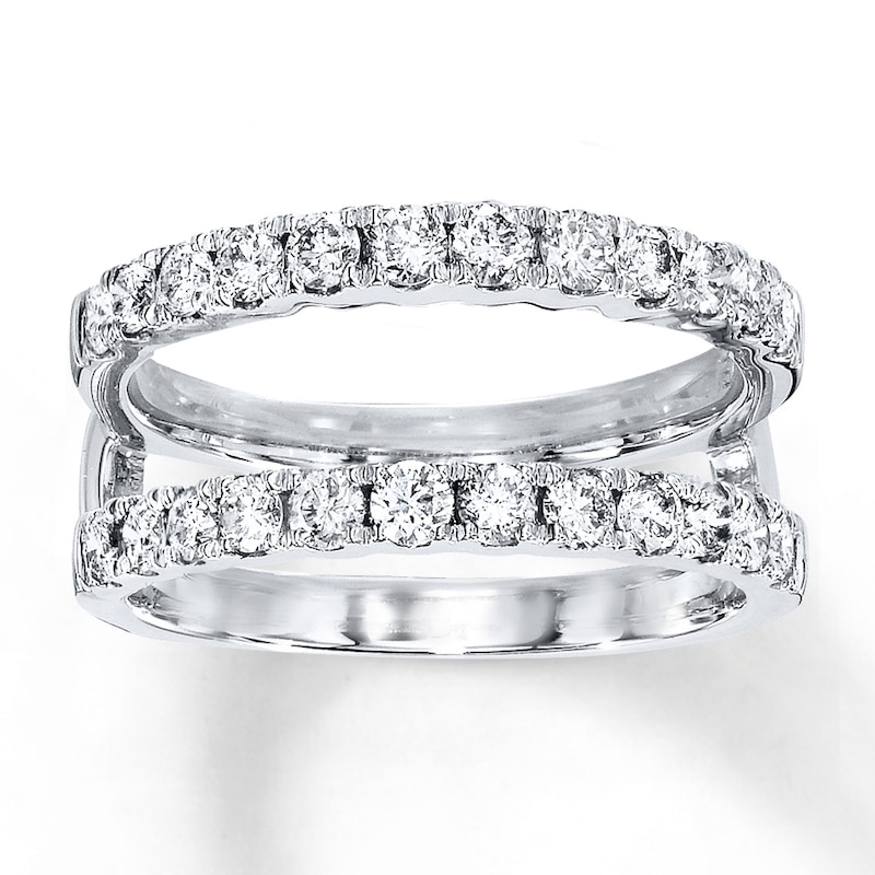 Main Image 1 of Previously Owned Diamond Enhancer Ring 1 ct tw Round-cut 14K White Gold - Size 4