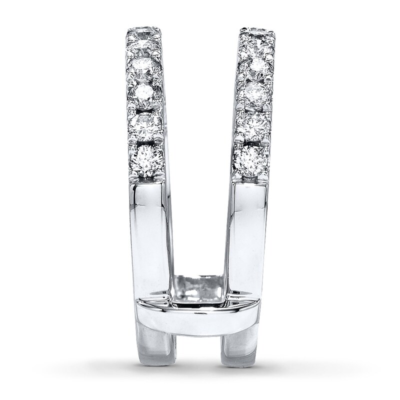 Main Image 3 of Previously Owned Diamond Enhancer Ring 1 ct tw Round-cut 14K White Gold - Size 4