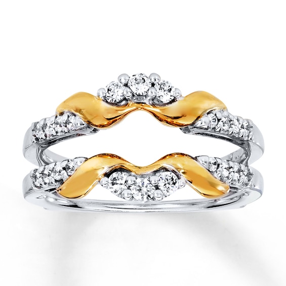 Previously Owned Diamond Enhancer Ring 1/3 ct tw Round-cut 14K Two-Tone Gold Size