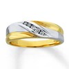 Thumbnail Image 1 of Previously Owned Men's Wedding Band 1/8 ct tw Round-cut Diamonds 10K Two-Tone Gold Size 7.25