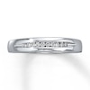 Thumbnail Image 1 of Previously Owned Men's Diamond Wedding Band 1/10 ct tw Round-cut 10K White Gold - Size 6.75