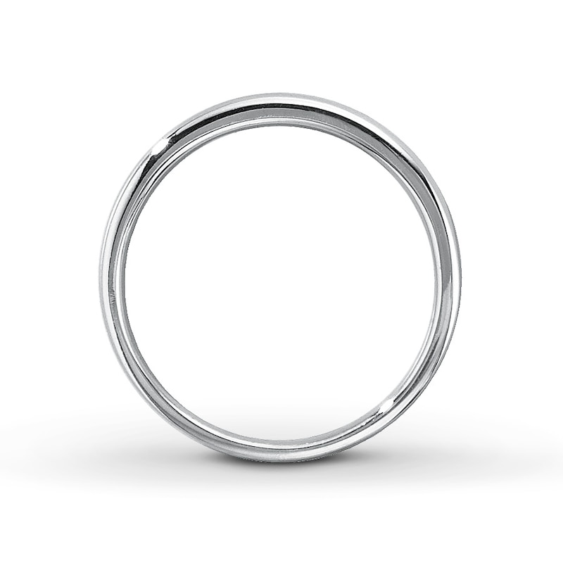 Main Image 2 of Previously Owned Men's Diamond Wedding Band 1/10 ct tw Round-cut 10K White Gold - Size 6.75