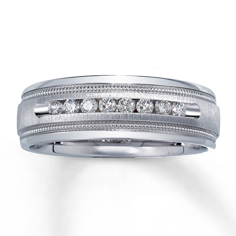 Main Image 1 of Previously Owned Men's Diamond Band 1/4 ct tw Round-cut 14K White Gold Size 15