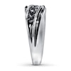 Thumbnail Image 2 of Previously Owned Men's Black Diamond Ring 3/4 ct tw Round-cut 10K White Gold - Size 12.75