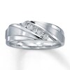 Thumbnail Image 1 of Previously Owned Men's Diamond Band 1/4 ct tw Round-cut 10K White Gold Size 12.75