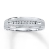 Thumbnail Image 0 of Previously Owned Men's Diamond Band 1/10 ct tw Round-cut 10K White Gold - Size 13