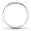 Thumbnail Image 2 of Previously Owned Men's Diamond Band 1/10 ct tw Round-cut 10K White Gold Size 6.75