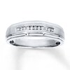 Thumbnail Image 0 of Previously Owned Men's Diamond Wedding Band 1/10 ct tw Round-cut 10K White Gold - Size 13.75