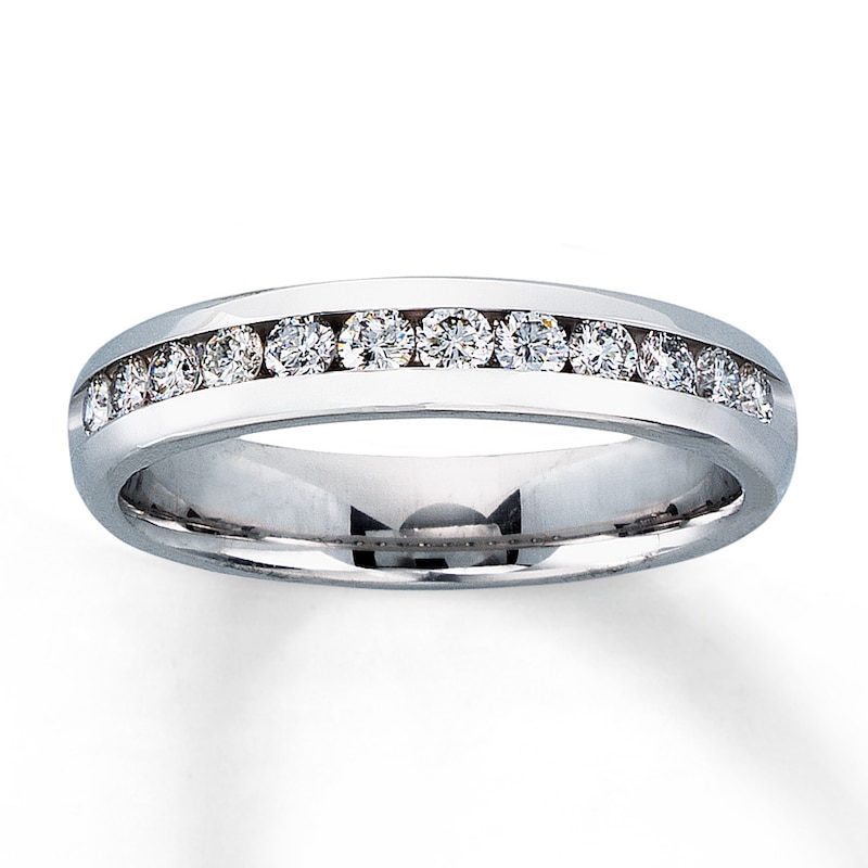 Main Image 1 of Previously Owned Diamond Anniversary Band 1/2 ct tw Round-cut 14K White Gold - Size 11.25