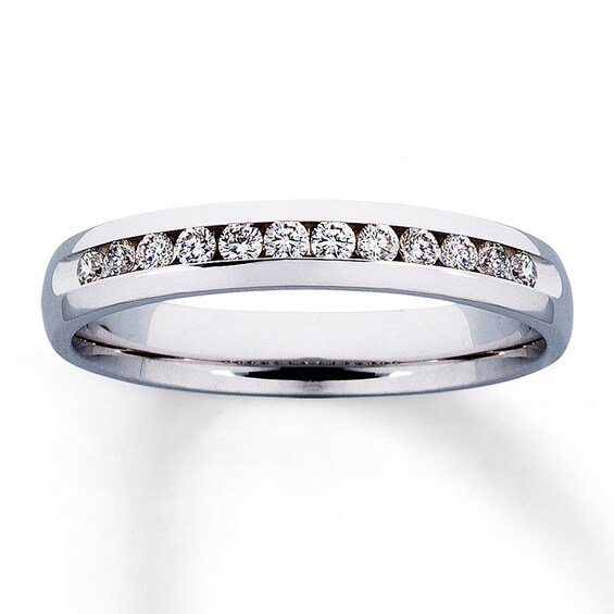 Previously Owned Diamond Anniversary Band 1/4 ct tw Round-cut 14K White Gold Size 4.5