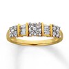 Thumbnail Image 1 of Previously Owned Anniversary Ring 1/2 ct tw Round & Baguette-cut Diamonds 14K Yellow Gold Size 9.75