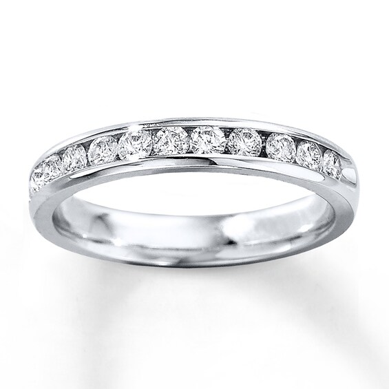 Previously Owned Diamond Anniversary Band 1 ct tw Round-cut 14K White Gold Size 4.5