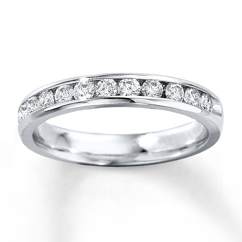 Main Image 1 of Previously Owned Diamond Anniversary Band 1 ct tw Round-cut 14K White Gold Size 4.5