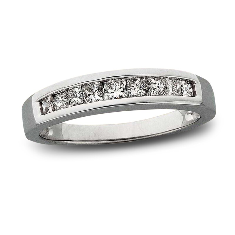 Main Image 1 of Previously Owned Diamond Band 1/2 ct tw Princess-cut 14K White Gold - Size 4