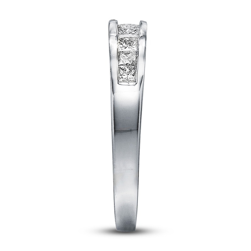 Main Image 3 of Previously Owned Diamond Band 1/2 ct tw Princess-cut 14K White Gold - Size 4