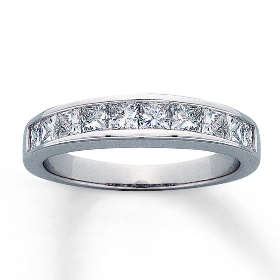 Previously Owned Diamond Band 1 ct tw Princess-cut 14K White Gold Size 9.75