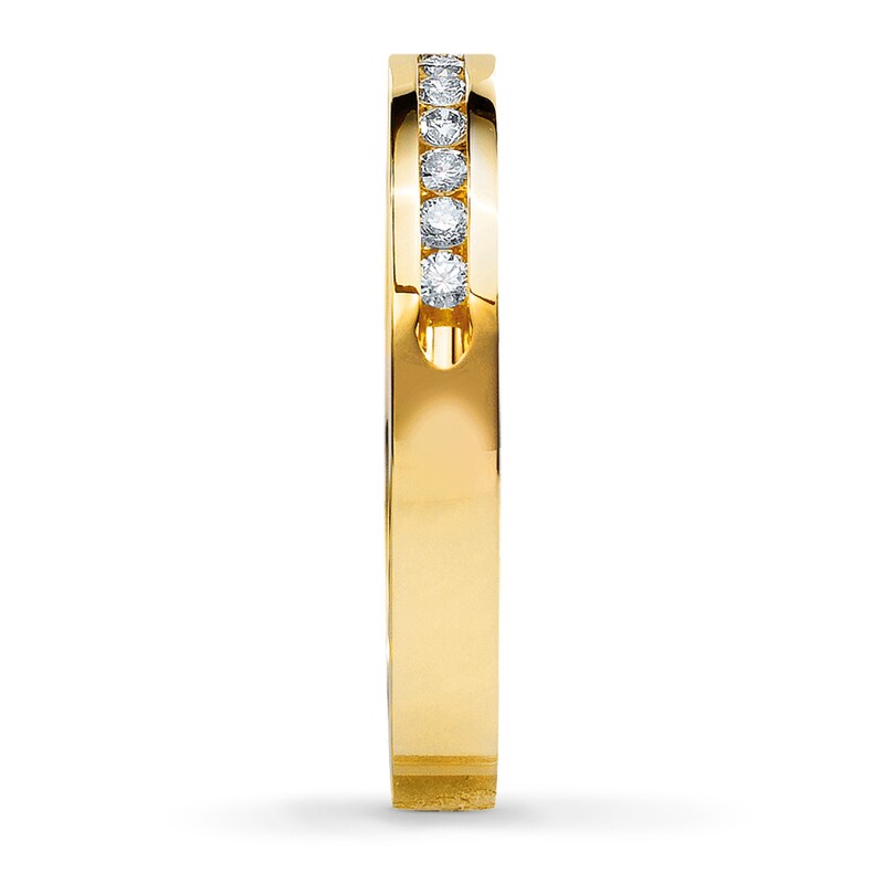 Main Image 3 of Previously Owned Diamond Wedding Band 1/4 ct tw Round-cut 14K Yellow Gold - Size 9.5