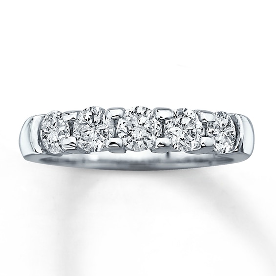 Previously Owned Diamond Anniversary Band 1 ct tw Round-cut 14K White Gold Size 10