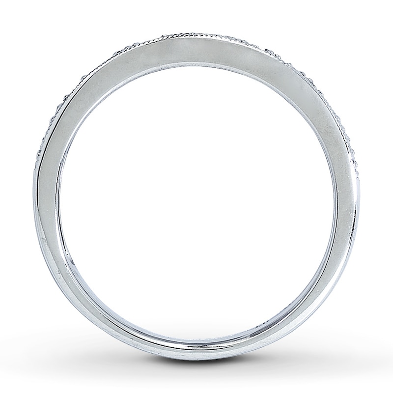 Main Image 2 of Previously Owned Diamond Anniversary Ring 1/20 ct tw Round-cut 10K White Gold Size 9.75