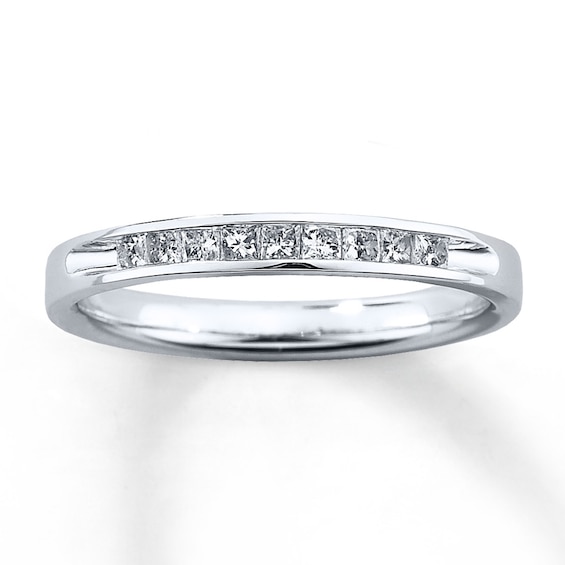 Previously Owned Diamond Wedding Band 1/4 ct tw Princess-cut 10K White Gold Size 11.25