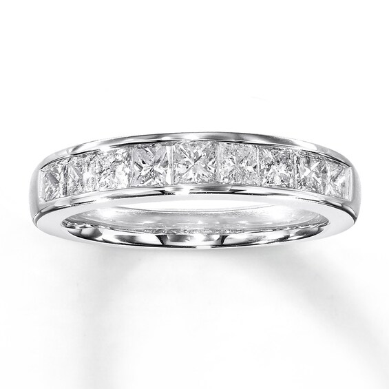 Previously Owned Diamond Anniversary Band 1 ct tw Princess-cut 14K White Gold Size 10.75