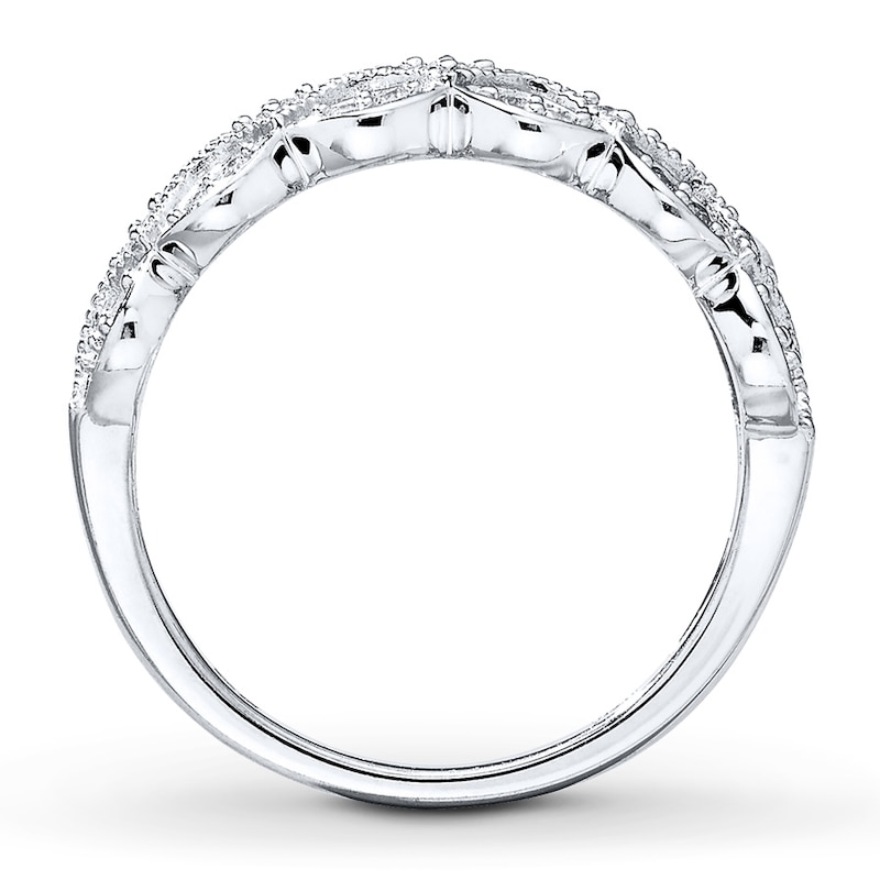 Main Image 2 of Previously Owned Diamond Anniversary Band 1/4 ct tw Round-cut 10K White Gold - Size 9.25