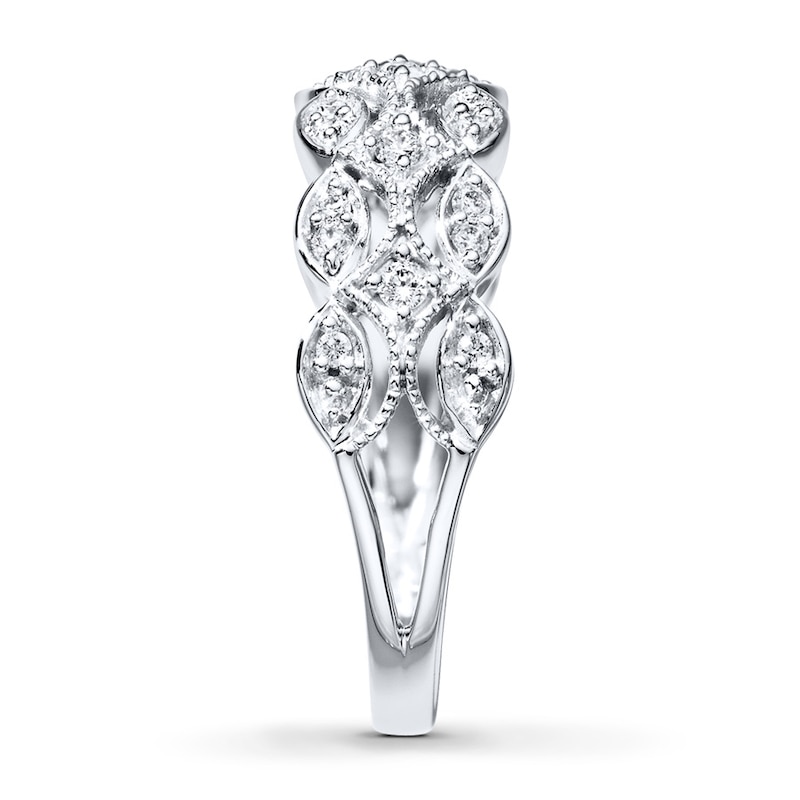 Main Image 3 of Previously Owned Diamond Anniversary Band 1/4 ct tw Round-cut 10K White Gold - Size 9.25