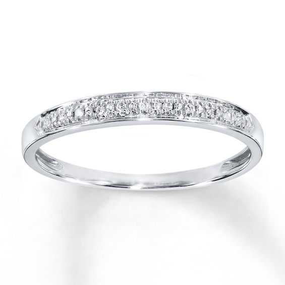 Previously Owned Diamond Accent Anniversary Band 10K White Gold Size