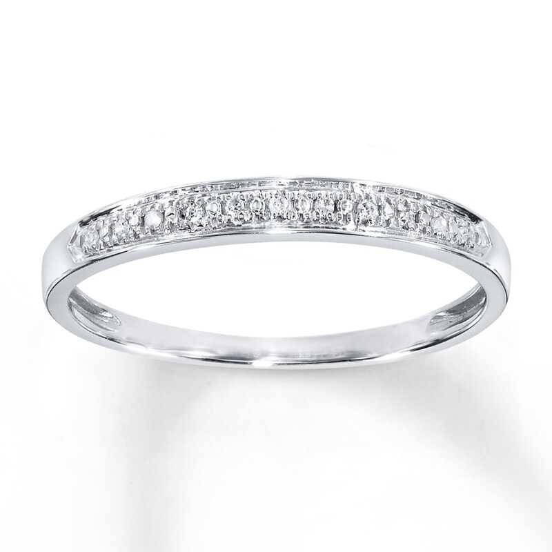Main Image 1 of Previously Owned Diamond Accent Anniversary Band 10K White Gold - Size 4
