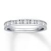 Thumbnail Image 1 of Previously Owned Diamond Anniversary Ring 1/2 ct tw Round & Baguette-cut 14K White Gold Size 11