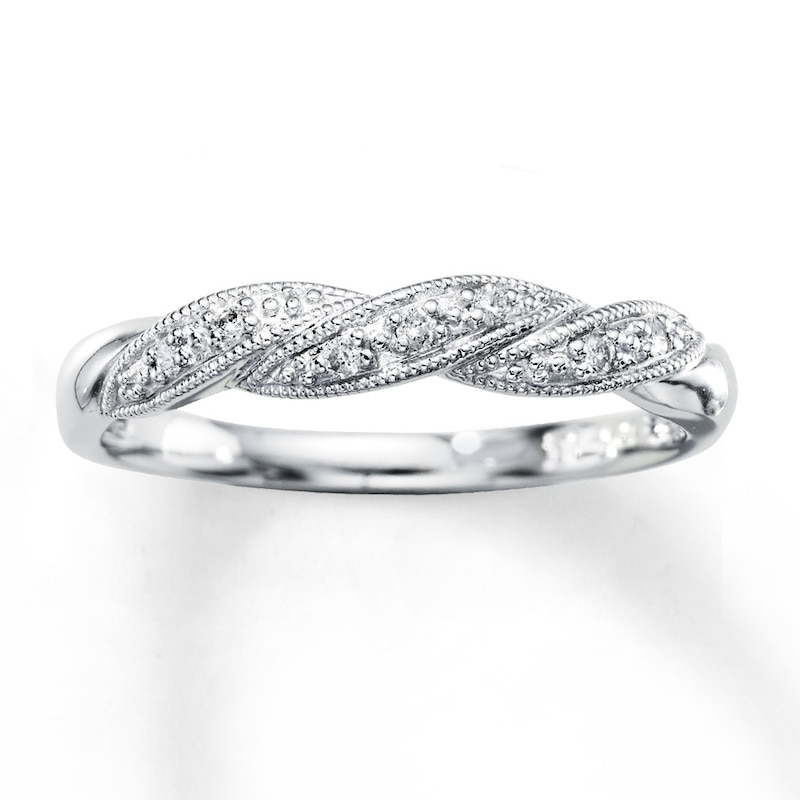 Main Image 1 of Previously Owned Anniversary Band 1/20 ct tw Round-cut Diamonds 10K White Gold Size 10.25
