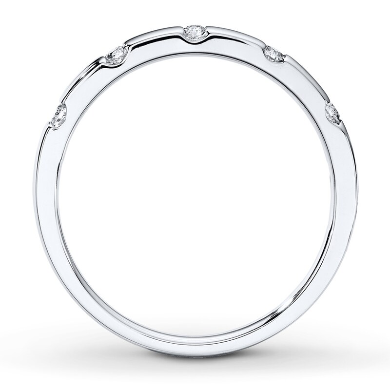 Main Image 2 of Previously Owned Diamond Anniversary Ring 1/10 ct tw Round-cut 10K White Gold Size 10.25