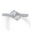 Thumbnail Image 1 of Previously Owned Ever Us Two-Stone Anniversary Ring 1 ct tw Round-cut Diamonds 14K White Gold Size 9.5