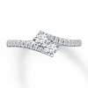 Thumbnail Image 3 of Previously Owned Ever Us Two-Stone Anniversary Ring 1/2 ct tw Round-cut Diamonds 14K White Gold - Size 9.75