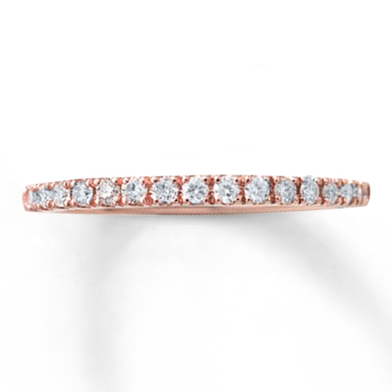 Main Image 1 of Previously Owned Diamond Wedding Band 1/4 ct tw Round-cut 10K Rose Gold - Size 4