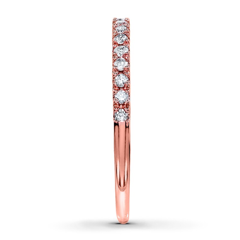 Main Image 3 of Previously Owned Diamond Wedding Band 1/4 ct tw Round-cut 10K Rose Gold - Size 4