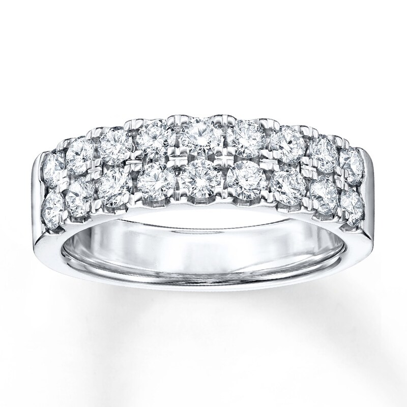 Main Image 1 of Previously Owned Diamond Anniversary Band 1 ct tw Round-cut 14K White Gold Size 11.75