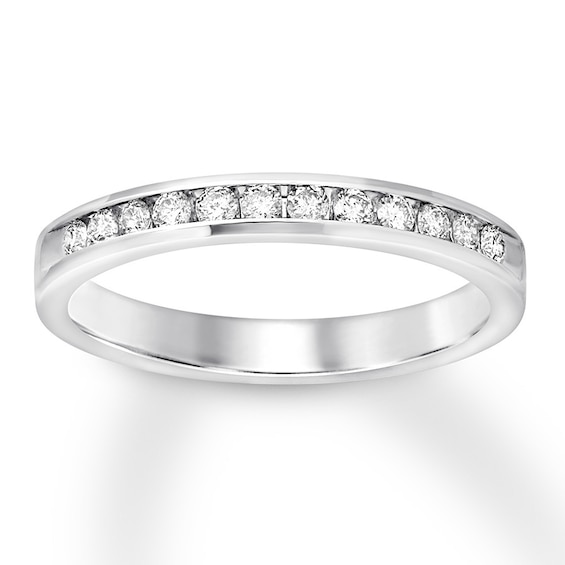 Previously Owned Diamond Anniversary Band 1/4 ct tw Round-cut 10K White Gold Size 10.25