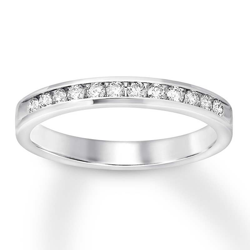 Main Image 1 of Previously Owned Diamond Anniversary Band 1/4 ct tw Round-cut 10K White Gold Size 10.25