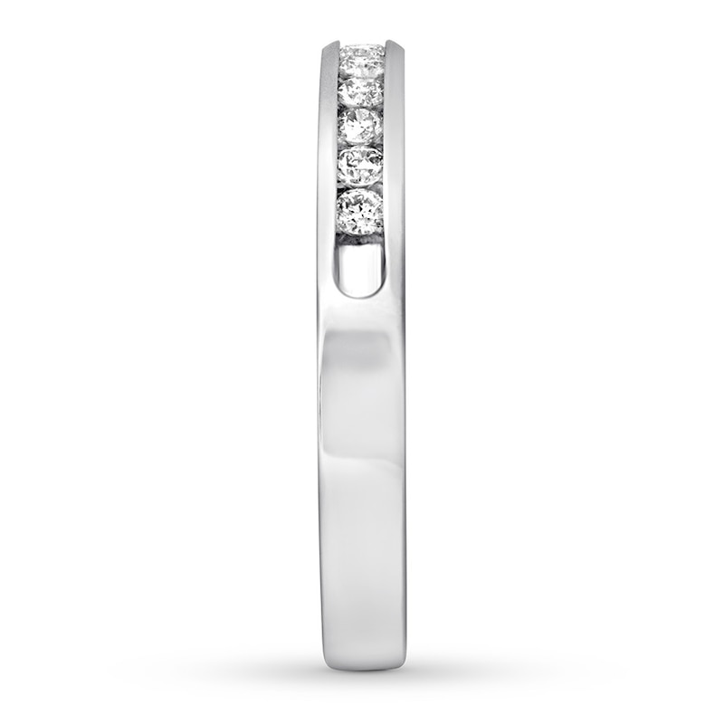 Main Image 3 of Previously Owned Diamond Anniversary Band 1/4 ct tw Round-cut 10K White Gold Size 10.25