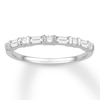 Thumbnail Image 1 of Previously Owned Diamond Anniversary Band 1/3 ct tw Baguette & Round-cut 14K White Gold Size 4
