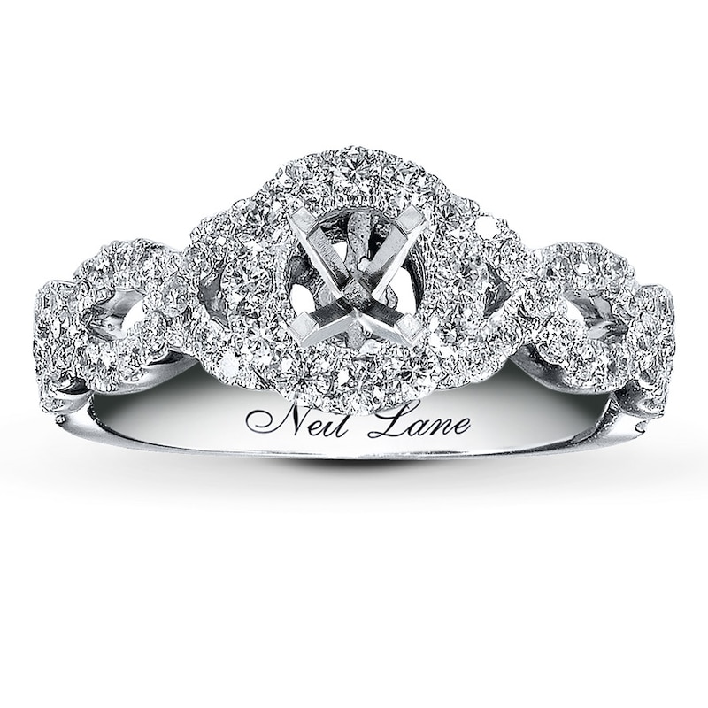Main Image 1 of Previously Owned Neil Lane Ring Setting 5/8 ct tw Round-cut Diamonds 14K White Gold - Size 4