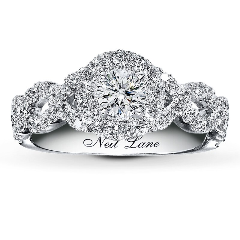 Main Image 3 of Previously Owned Neil Lane Ring Setting 5/8 ct tw Round-cut Diamonds 14K White Gold - Size 4