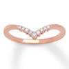 Thumbnail Image 1 of Previously Owned Diamond Chevron Ring 1/10 ct tw Round-cut 10K Rose Gold Size 10.5