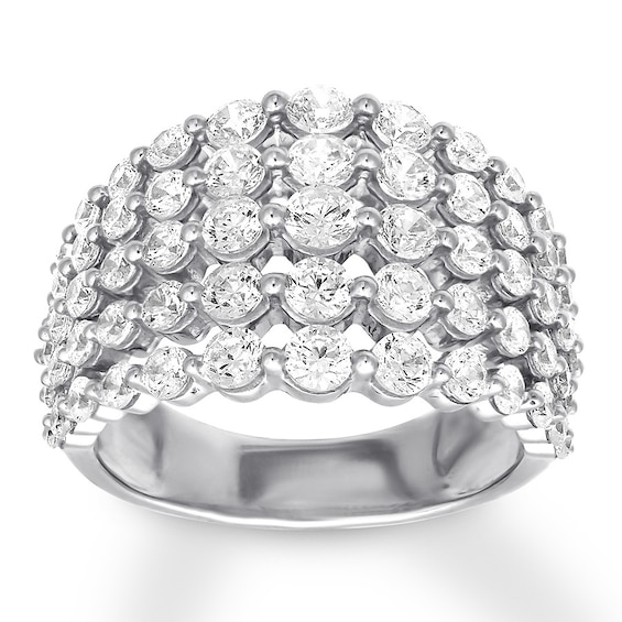 Previously Owned Diamond Ring 2-1/2 ct tw Round-cut 10K White Gold Size