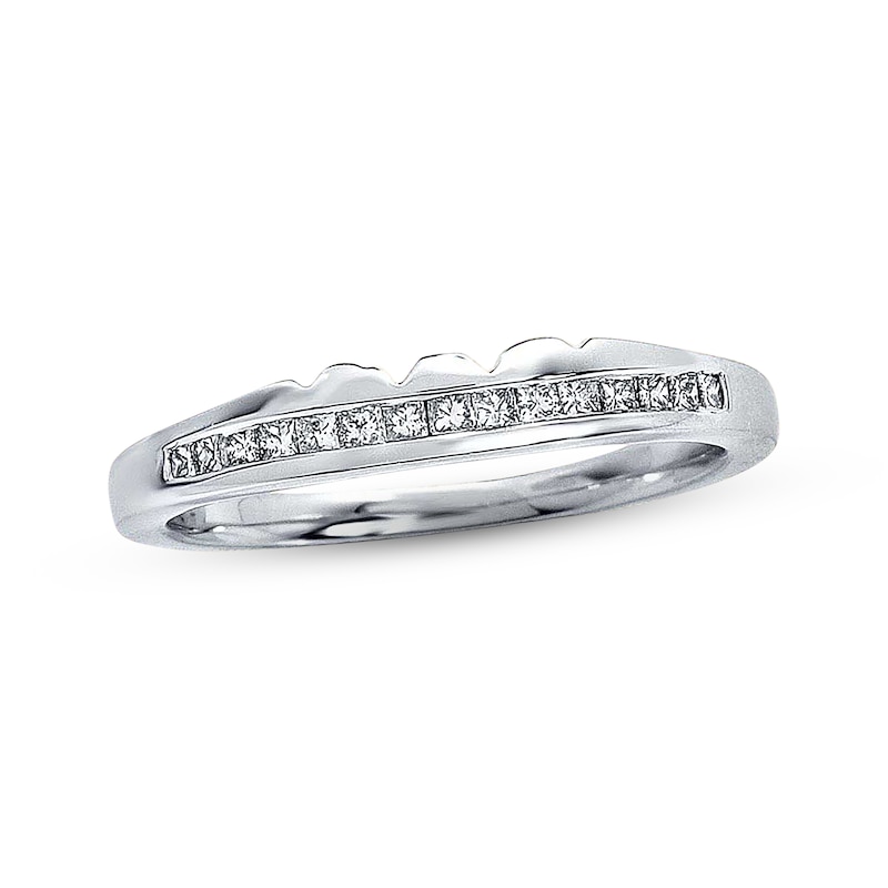 Main Image 1 of Previously Owned Diamond Wedding Band 1/5 ct tw Princess-cut 14K White Gold Size 4